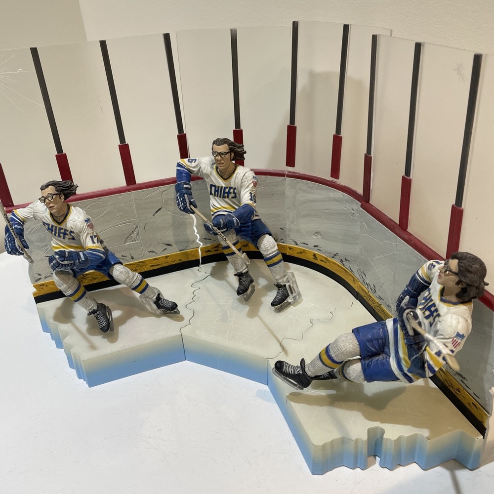 McFarlane Toys Slap Shot Hanson Brothers Figures w/ Hockey Rink Set
